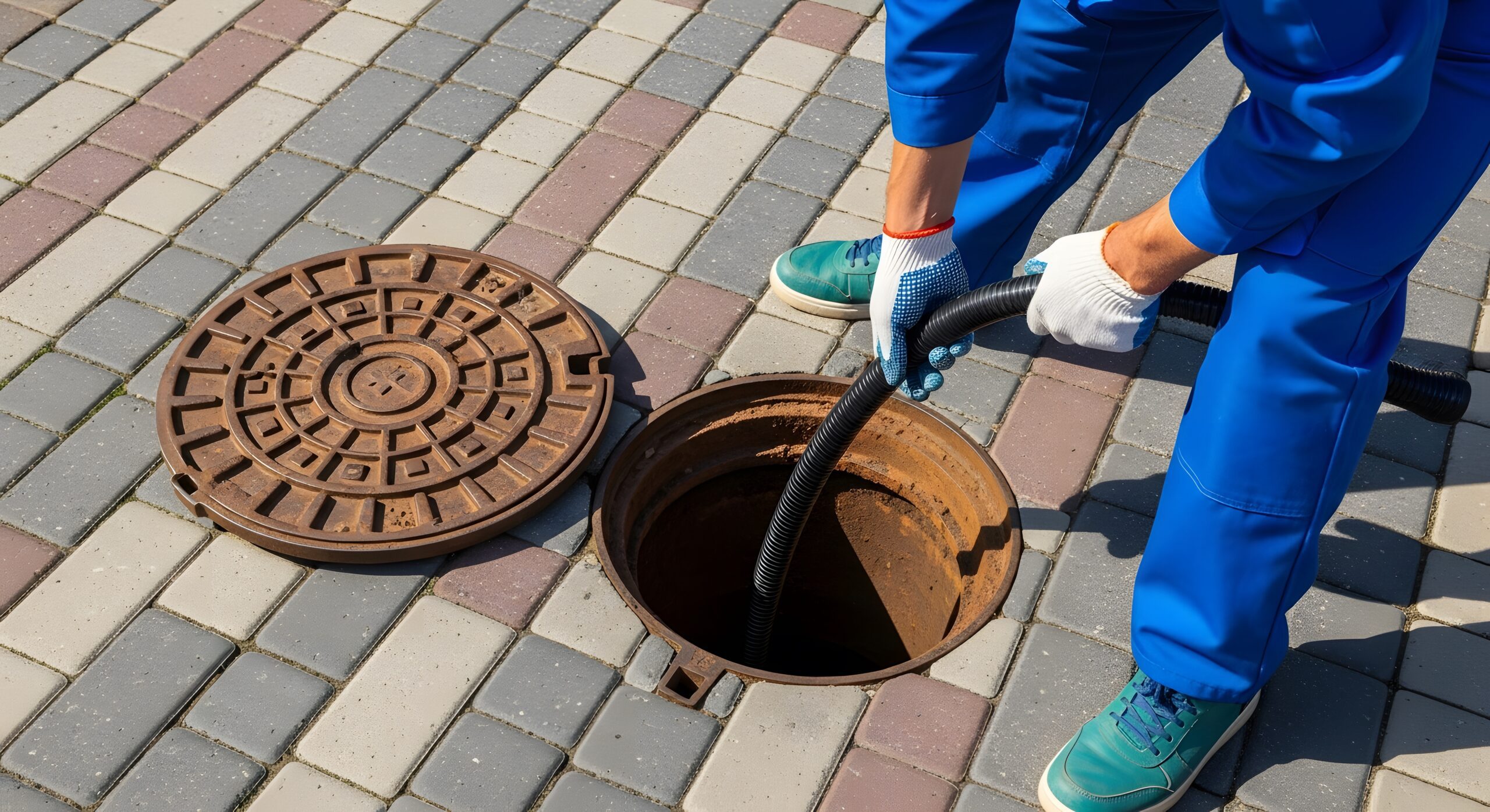 Drain relocation team at work
